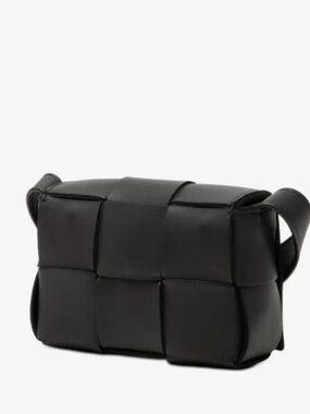 Bottega Veneta mini Nappa bag  Woven Leather Crossbody Bag - Black Bottega Venet